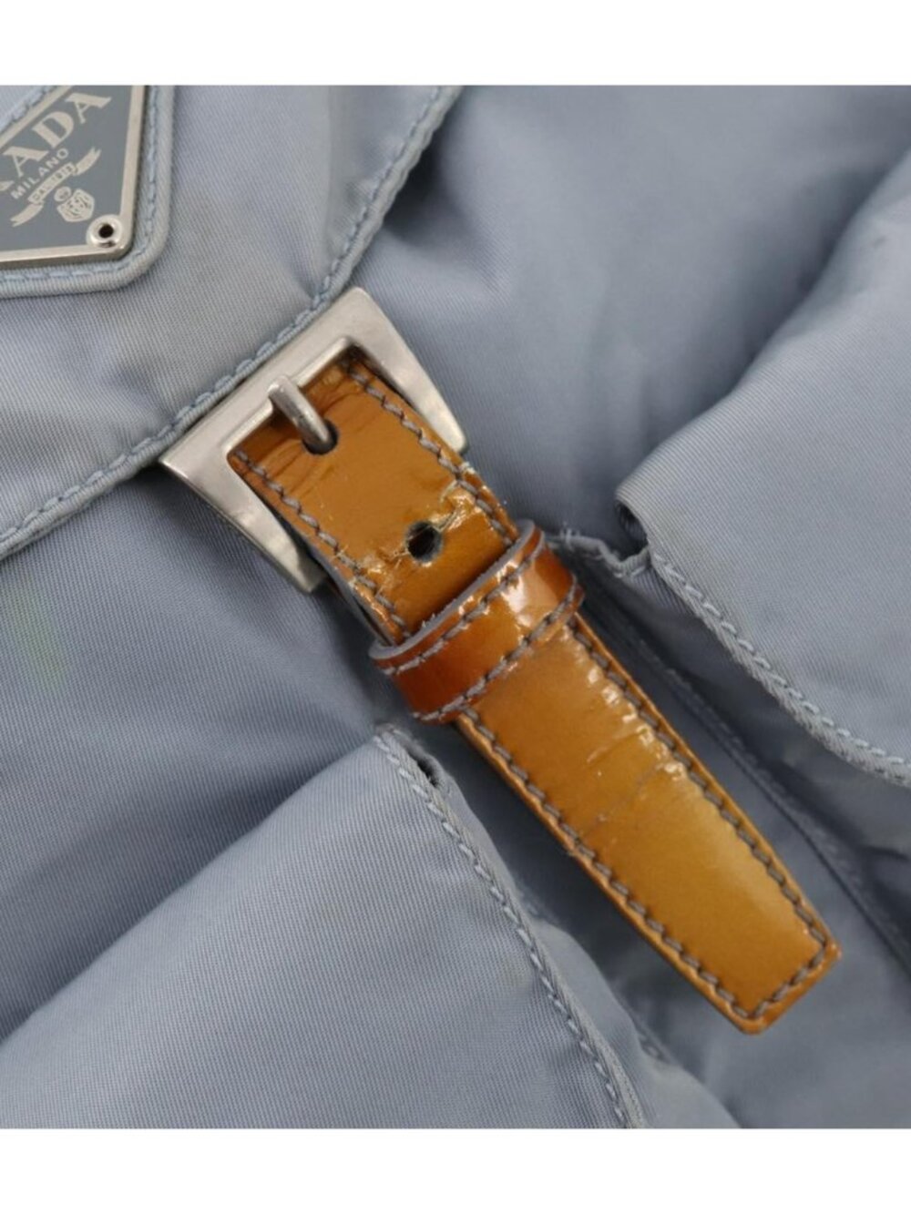 PRADA Backpack Nylon Light Blue Silver - Picture 15 of 16